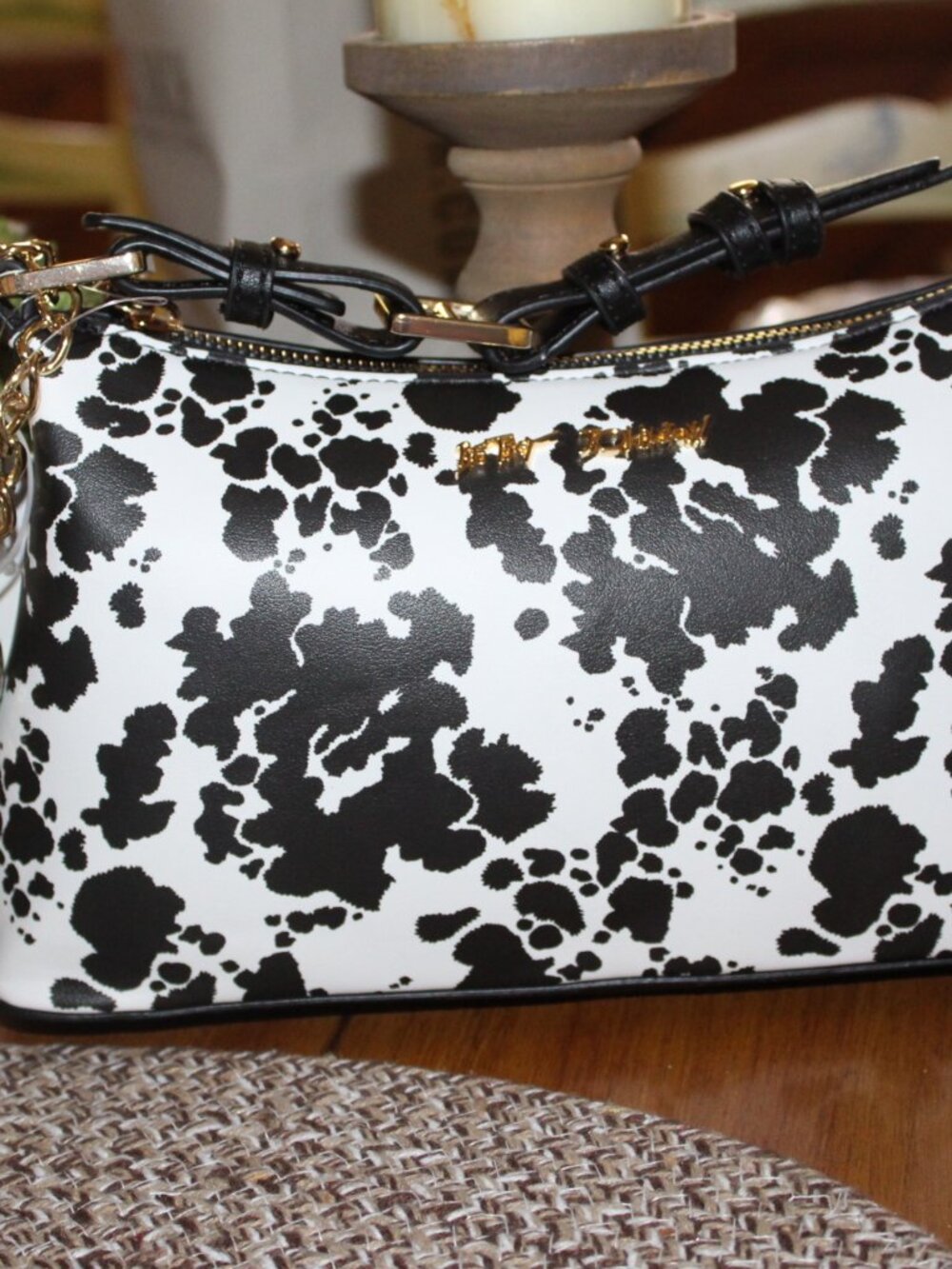 NWT Betsey Johnson western Cow print shoulder bag. BOHO, WESTERN, Darling! - Picture 12 of 15